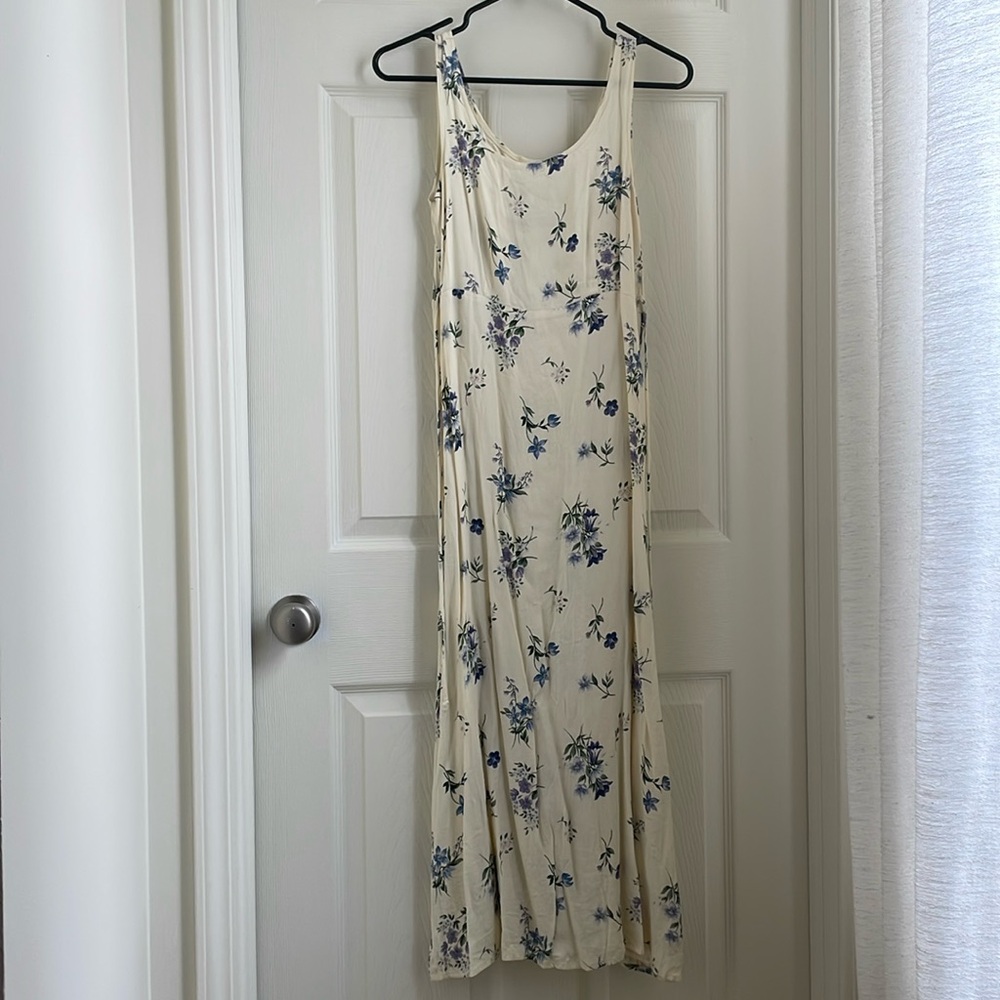 VINTAGE 90’s FLORAL TIE BACK MIDI DRESS